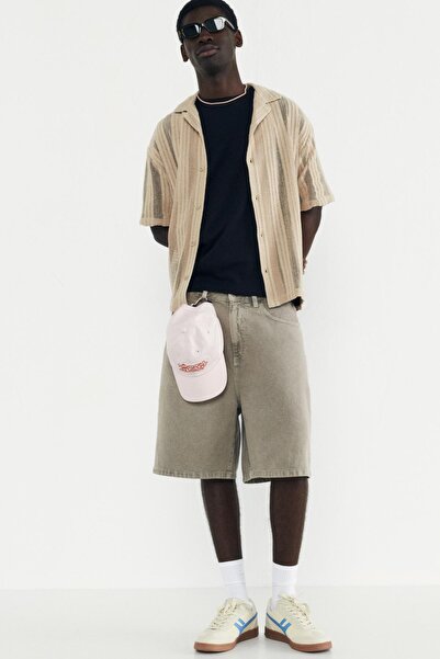 Pull & Bear Ajurlu kısa kollu gömlek