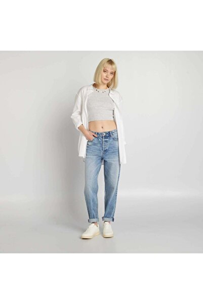 KIABI High-rise straight jeans BLUE