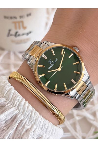 Daniel Klein Steel Cord 3 Atm Water Resistant Special Design Women Wrist Watch+Bracelet Vs.Blkt.0492