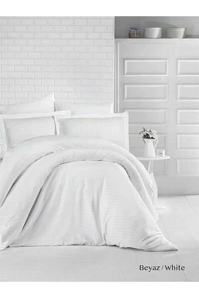 Pucioasa Damask duvet cover 200x220cm, White