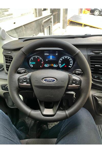 Detay DİREKSİYON KILIFI SİYAH FORD TRANSİT 2021 UYUMLU DÜZ DAKOTA DESEN