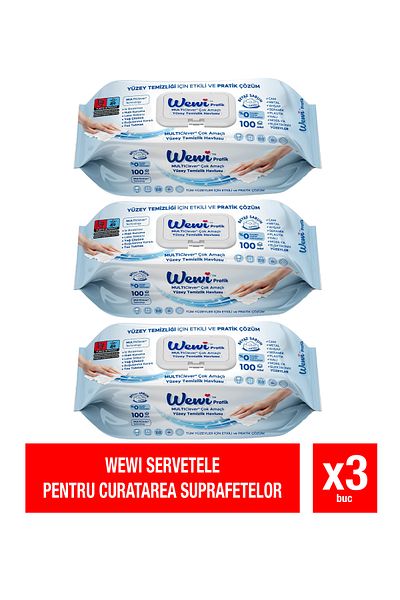 Wewi – Wet wipes for cleaning surfaces, 100 pcs x 3 packs