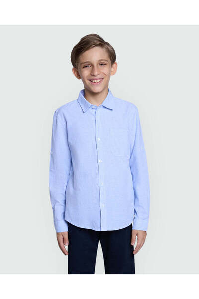 Ovs قميص مخطط متعدد الألوان بأكمام طويلة للأولاد