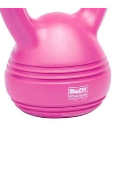 BODY SCULPTURE Pink Plastic Kettlebell - Ergonomic Handle Fitness Weight