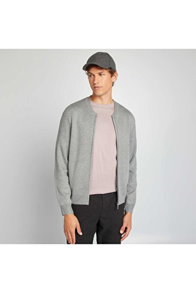 KIABI Chunky knit zip-up cardigan GREY