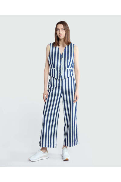 Ovs Blue & White Printed Trousers