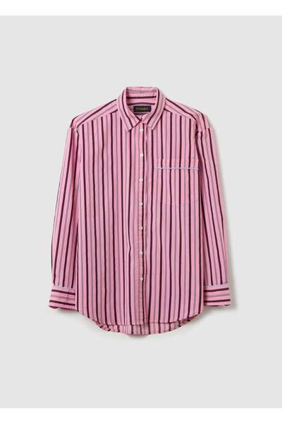 Ovs قميص أكسفورد مخطط مع جيب