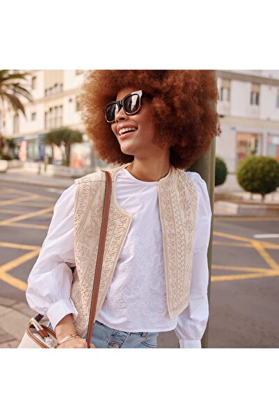 KIABI Cotton voile blouse WHITE