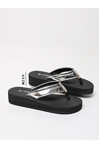 HANOX Viola Black Wedge Heel Women's Flip Flops Beach Slippers Flip Flops (4.5) cm