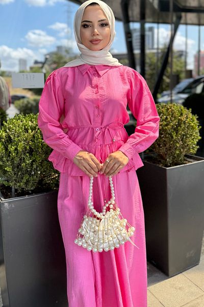 TrendParis Ruffled Hem Shirt Double Set
