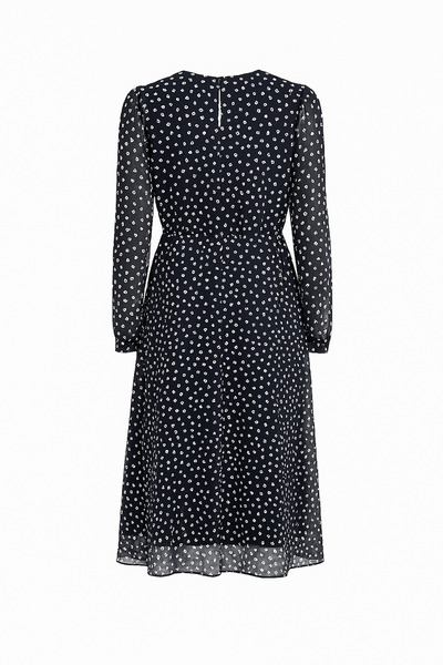 S'amore Clothing Uzun Kol Midi Boy Şifon Elbise