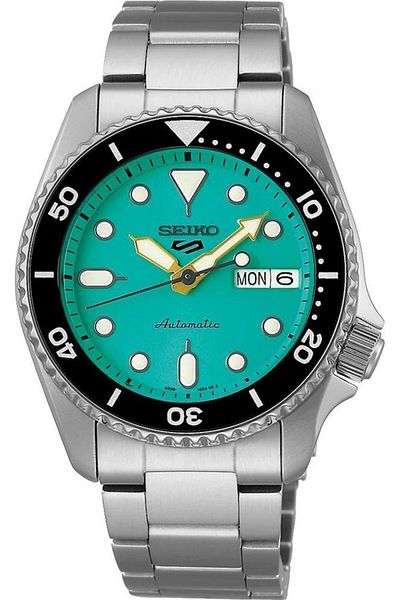 Seiko 5 Sports Automatic Skx 38mm Teal Face Stainless Steel Bracelet Srpk33k1