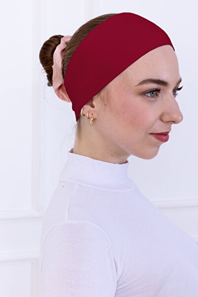 Loggia Non-Slip Silicone Bandana Bonnet Dark Red - Women's Hijab Seamless Non-Slip - Sporty Hair Band