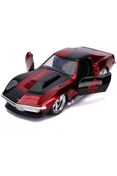 Jada Toys METAL CAR HARLEY QUINN 1969 CORVETTE STINGRAY SCARA 1 LA 32