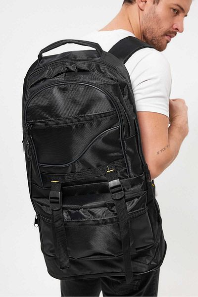 Weynes Μαύρο Unisex Αδιάβροχο Bellows Mountaineer Camping Traveling Earthquake Soldier Backpack WSB5052