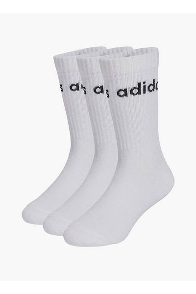 adidas Logo Print Crew Length Socks - Set of 3