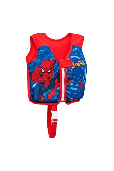 Vervo.ro Vestă de înot pentru copii, spumă, albastră, model Spiderman, vârste 1-3 sau 11-19 kg