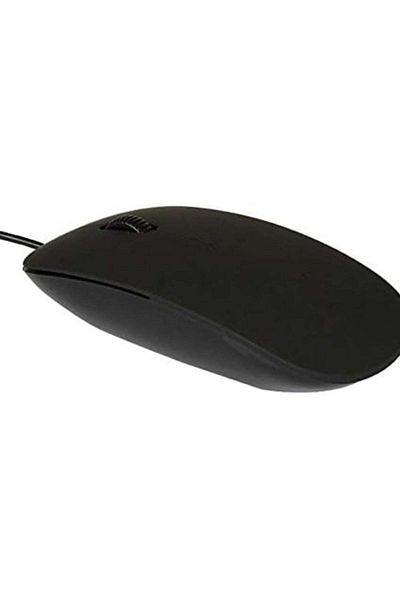 huitich Mini Wired Optical Mouse Little Apple Style, USB Black Compact Mouse