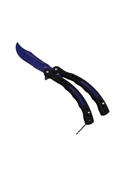 dalimag Butterfly Knife Without Edge, Lightning Model, Curved, 26 cm, Purple,