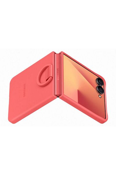 Samsung Flip7 Ring Case (Silicone) - Coral red