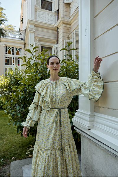 NUR KALAY COLLECTION FLOWER PATTERNED DRESS