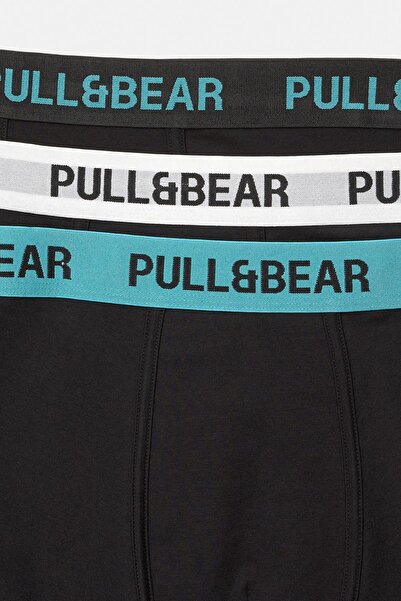 Pull & Bear Mavi belli 3'lü boxer paketi