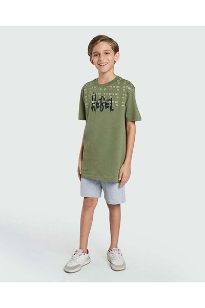 Ovs Basic Shorts For Boys In Grey Melange