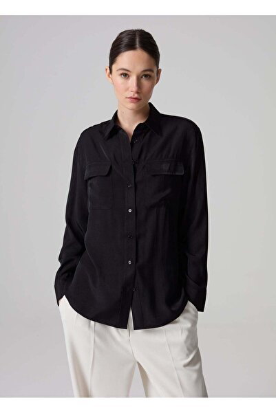 Ovs Contemporary Relaxed-Fit Shirt In Satin