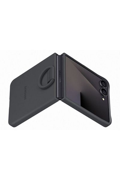 Samsung Flip7 Ring Case (Silicone) - Black