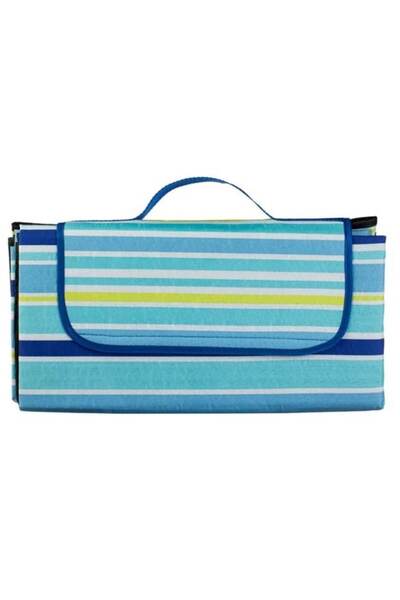 Lumi LUXURY Pătură de picnic cu dungi albastre 150x150 cm