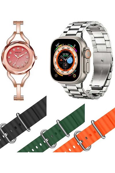 Tk Smart Family Watch Set TK600 Men's Watch + Women Iron Watch With 7 Touch And Protection Bands