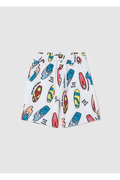 Ovs Cotton Bermuda Shorts With Drawstring And Print