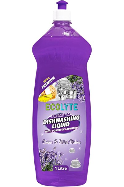 ECOLYTE+ سائل غسيل الأطباق البلاتيني المضاد للبكتيريا، منظف ومنعم مثالي (برائحة اللافندر، 1 لتر)