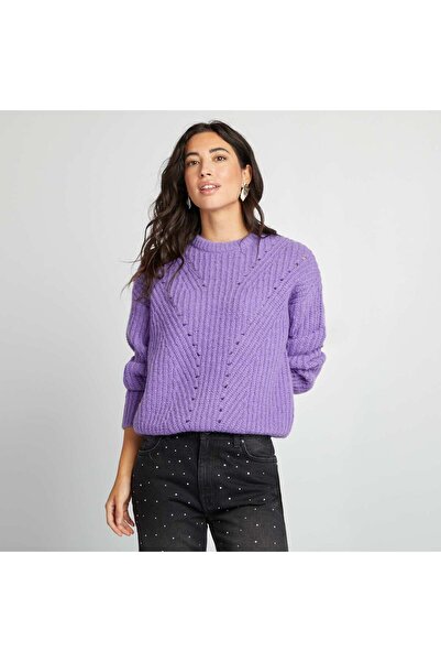 KIABI Chunky knit cardigan PURPLE