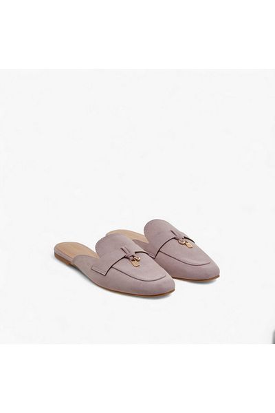 Flora Bella by Shoexpress Solid Slip-On Mules with Metal Accent