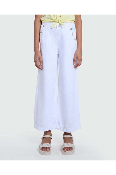 Ovs Girls’ Drill Trousers In Lucent White By