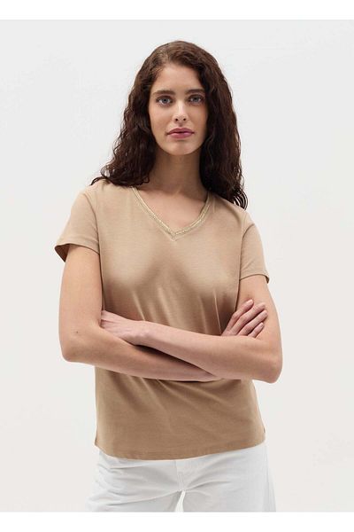 Ovs T-Shirt With V Neck And Application