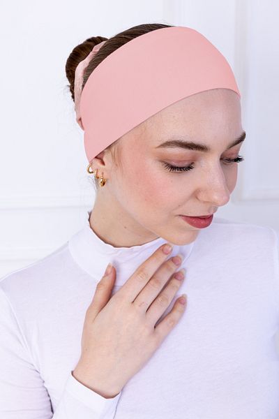 Loggia Non-Slip Bandana Powder Pink Non-Slip Silicone Sporty Hair Band - Slip-On Hijab Bonnet