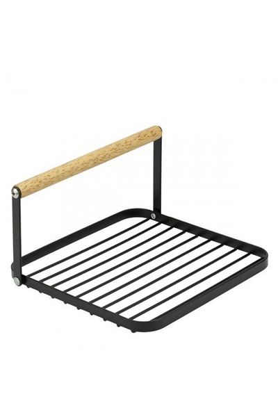 Culinaro HOME table napkin holder, metal/wood, 19.4x18xh2.5cm, matte black