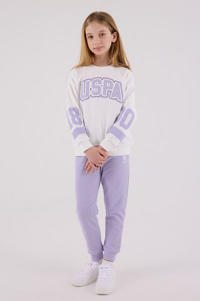 U.S. Polo Assn. Licensed Girls' Top and Bottom 2 Piece Tracksuit Set