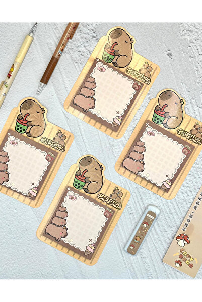 ZeCo Collection Capybara Patterned Sound of Nature Post-It 50 Sheets / Sticky Note / Adhesive Note Paper