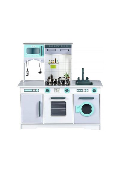 bigshot Bucatarie din Lemn, cu Accesorii de Gatit si Masina de Spalat, pentru Copii, BS7258W
