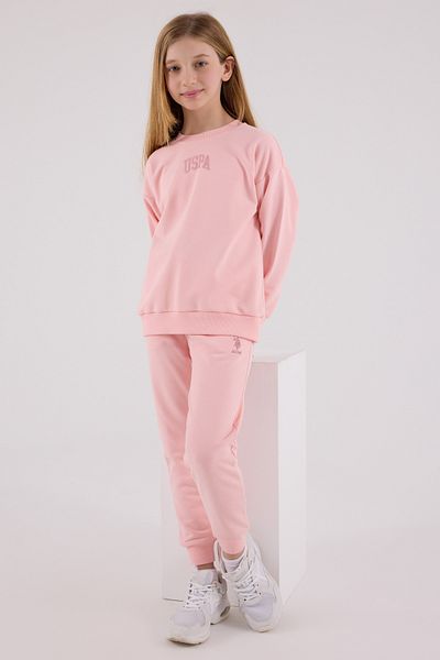 U.S. Polo Assn. Licensed Girls' Top and Bottom 2 Piece Tracksuit Set