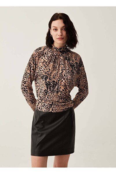 Ovs تي شيرت بأكمام طويلة وطبعة حيوانية