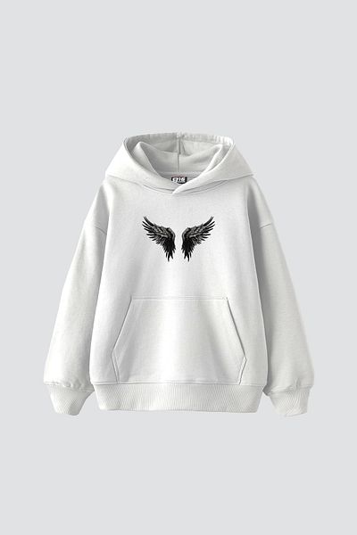 Sekizbiraltı Λευκό φούτερ με στάμπα Winget Crown Oversize Unisex