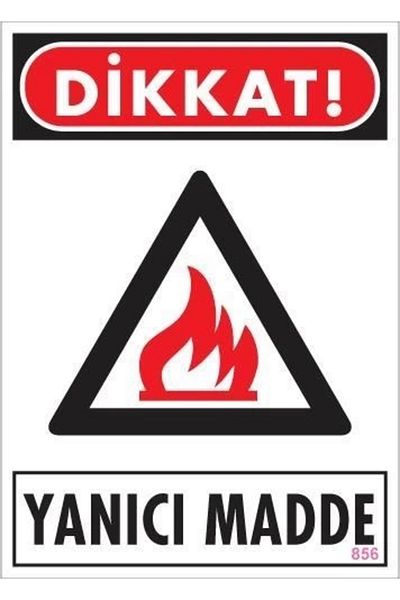 PRATİKOBA Caution Combustible Matter Warning Sign 25x35 CODE: 856