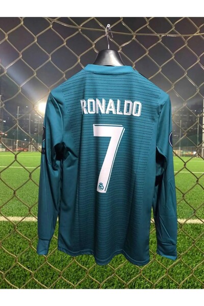 yenteks uzun kol Turkuaz Real Madrid C. Ronaldo 7 Numara Yetişkin Forması ONR...