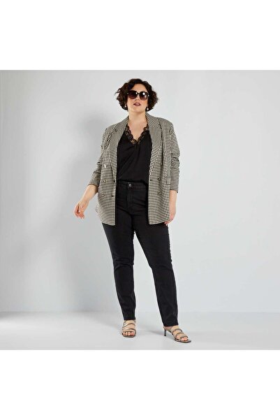 KIABI V-neck blouse with lace Black