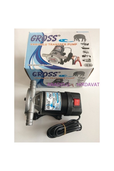 Gross 12VOLT YAĞ SIVI MAZOT AKTARMA POMPASI 3/4 MAZOT POMPASI