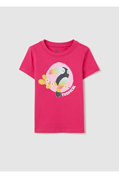 Ovs Pink T-Shirt With Toucan Kids